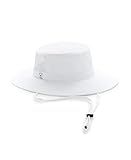 PGA TOUR Men’s Solar Golf Bucket Hat with Chin Strap, Bright White, One Size