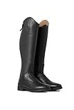 HORZE Rover Kids' Tall Field Boots, Starter Horse Riding Boots with Stretchy Easy-Fit Synthetic Leather and Rear Zipper - Black - 5