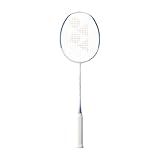 YONEX Nanoflare 001 Clear Badminton Racquet (Strung) - Graphite Frame Hi-Flex Slim Shaft Racket - White/Sax