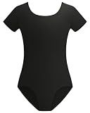 Stelle Ballet Leotards for Girls Gymnastics Dance Outfit (Black,12-14Y)