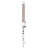 Conair Double Ceramic 1-inch Curling Wand, Clamp-Free Hair Wand for Beachy Waves, 30 Heat Settings up to 400°F with Turbo Heat & Dual Voltage, White/Rose Gold, CD705L