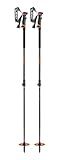 LEKI Helicon Lite Aluminum Adjustable Lightweight Ski Poles for Backcountry Skiing & Snowboarding - Dark Anthracite-Neonorange-Black - 110-145 cm