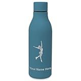 LaserGram Double Wall Stainless Steel Water Bottle, Figure Skater, Personalized Engraving Included (Slate Blue)