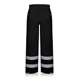 TCCFCCT High Vis Rain Pants Rain Suits for Men Waterproof, Hi Vis Rain Pants for Men Women with Hood, High Visibility Rain Gear Reflective for Safety Work & Outdoor Activities, S-M Black P