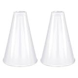 2 Pcs White Plastic Cheer Megaphone for DIY Party Accessory for School Outdoor Activities Party Favors Sports Match Game (White)