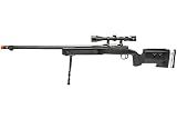 460 FPS MB17BAB Bolt Action Airsoft Sniper Rifle w/Scope and Bipod (Color: Black)