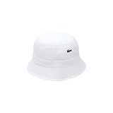 Lacoste Unisex Solid Little Croc Bucket Hat, Large, White