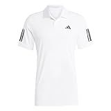 adidas Men's Club Tennis Climacool 3-Stripes Polo Shirt, White, Large