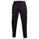 Reusch Alex Soccer Goalkeeper Pants with Protection Pads, Padded Goalie Pants for High Impact Sports, Mens, Black, Large US