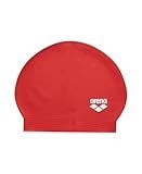 Arena Unisex Soft Latex II Swim Cap for Women and Men Fitness Swimmers Intensive Training Durable Soft Elastic Bathing Flat Cap, Red/White