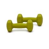 Amazon Basics Neoprene Dumbbell Hand Weights for Exercise and Muscle Toning, Strength Training, 5 lbs Each, Green, Set of 2
