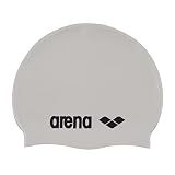 Arena Classic Unisex Soft Silicone Swim Cap for Women and Men, Intensive Training and Racing Comfortable Non-Slip Long Hair Swimming Hat, White/Black