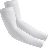 EGOFLEX Arm Sleeves for Men and Women Compression UV Sun Protection Tattoo Cover Up Baseball Basketball Football Golf Running (White)
