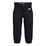 Under Armour Girls Utility Softball Pants 22, (001) Black / / White, Large