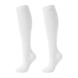 Junely Compression Socks for Women Knee High White Socks