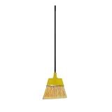 PRO-SOURCE Angled Broom, 12-Inch Wide, 48" Handle Length, Vinyl-Coated Metal Handle, Flagged Water-Resistant, Yellow Polypropylene Bristles, Broom Head May be Yellow or Black in Color (1) Each