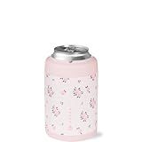 HydroJug Standard Can Cooler - 2-in-1 Insulated Can Cooler Cup - Stainless Steel Can Holder with Non-Slip Rubber Base - Screw-Top Lid - Dishwasher Safe - 12oz, Wildrose