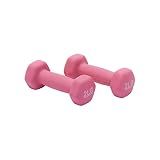 Amazon Basics Neoprene Dumbbell Hand Weights for Workout and Exercise, 2 Pounds, Pink, Pair