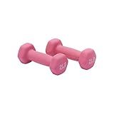 Amazon Basics Neoprene Dumbbell Hand Weights, 2 Pounds, Pair, Pink