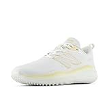 New Balance Women's Fresh Foam Velo V4 Turf-Trainer Softball Shoe, White/Team Gold, 8 M