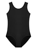 Stelle Black Leotard for Girls Gymnastics Tank Leotards Ballet Dance Outfits (Black,8-9Y)