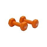 Amazon Basics Neoprene Dumbbell Hand Weights, Hexagon Shape, 6 Pounds, Exercise, Orange, Pair