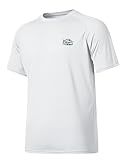 Willit Men's Rashguard Swim Shirt Short Sleeve UPF 50+ Sun Protection SPF Quick Dry Water Shirt White L
