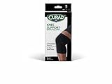 CURAD Knee Support for Men & Women, Elastic, Pull-Over, Knee Brace for Running Knee Pain, Workout Sports Knee Brace, Black, Small