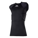 McDavid Rival Integrated 5-Pad Shirt, Comfort & Protection from Hard Objects, Lightweight & Breathable, Great for Football & Lacrosse (Adult) Black