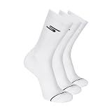 Skechers Men's 3-Pack Pickleball Crew Socks, White Traditional, 10-13