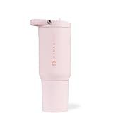 HydroJug Sport - Stainless Steel Tumbler with Straw, Vacuum Insulated, 20oz Leakproof Water Bottle, Ergonomic Design, Reusable, Dishwasher Safe, Rubber Base, Durable for Gym or Outdoors, Pink Sand