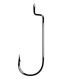Gamakatsu Round Bend Offset Worm Hook-Pack Of 25 (Black, 1/0)