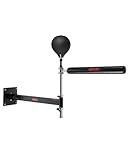 VEVOR Wall-Mounted Boxing Spinning Bar, Reflex Boxing Bar with Punching Ball, Spinning Bar with Gloves, Adjustable Reflex Speed Trainer, Boxing Training Equipment for Kickboxing, MMA, Fitness