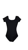 Capezio girls Team Basic Short Sleeve athletic leotards, Black, 8 10 US