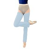 Tacherlia Ballet Flared Leg Warmers 1 Pair 29.5 Inches Over The Knee Elastic At Top For Women,Stone Blue,Medium