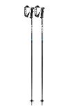 LEKI QNTM Lightweight Aluminum Ski Poles for Alpine Skiing - Black-Llight Anthracite-Cyan - 115 cm
