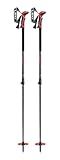 LEKI Haute Route 2 Aluminum Adjustable Lightweight Ski Poles for Backcountry Skiing & Snowboarding - Dark Anthracite-Dark Red-Black - 110-150 cm