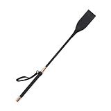 Tnzudu Horse Whip, Black Riding Crop, 18 Inches Long, PU Leather Equestrian Teaching Whip