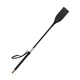 Tnzudu Horse Whip, Black Riding Crop, 18 Inches Long, PU Leather Equestrian Teaching Whip