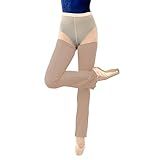 Tacherlia Ballet Flared Leg Warmers 1 Pair 29.5 Inches Over The Knee Elastic At Top For Women,Praline,Medium