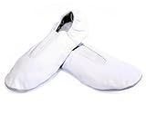 Toddler & Kids White Gymnastic Shoes - Trampoline & Tumbling Agility Gym Shoes - Goat Leather Slip-on Rubber Sole, White, 9 Toddler