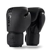 Valchiria Boxing Gloves for Men Women, Sparring Training Punching MMA Kickboxing Boxing Gloves, Heavy Bag Workout Gloves for Boxing, Kickboxing, Muay Thai, MMA (All Black, 10 oz)