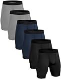 HovSiyla 6 Pack Compression Shorts Men Performance Sports Workout Athletic Running Underwear Shorts Spandex 2 Black 2 Grey 2 Navy-XL