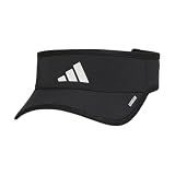 adidas Men's Superlite Visor – Lightweight Moisture-Wicking Running Hat, Black/White/3, OSFA