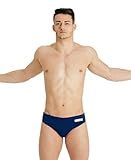 Arena Men's Standard Team Swim Briefs Waterpolo Solid Swimsuit, Navy-White, 28