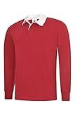Uneek Clothing-Mens-Classic Rugby Shirt-280 gsm-Red-XL