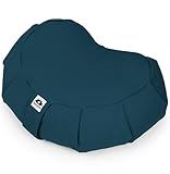 Waterglider International Meditation Cushion (Twilight) Crescent, Buckwheat Husk Filled, Floor Pillow or Cushions, Yoga Seat, Zafu, Made in The USA