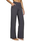 G4Free Wide Leg Yoga Pants for Women with Pockets Dark Grey,S,Petite