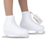 CRS Cross Skating Boot Covers Lycra Ice Skate Covers. Performance Ready Protection for Figure Skates, Ice Skating, Roller Skates. (White, Youth)