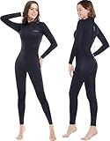 Dark Lightning Full Body Wetsuit Women, 3/2mm Wet Suit for Women Cold Water Swimming Diving Surfing Snorkeling Kayaking Water Sports,Triathlon Wetsuit (Black,Size M)